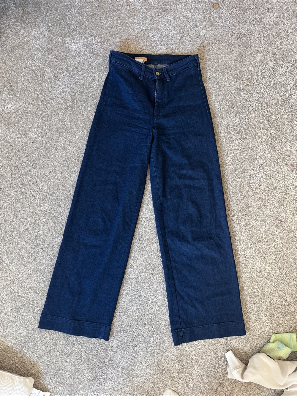 Anthropologie Wide-Leg High-Rise Jeans - Dark Blue